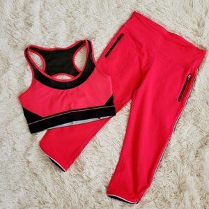 Fabletics pink and black bra